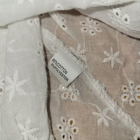 Girls White Eyelet Ruffle Bubble Pinafore Dress 6 Month - Picture 5 of 9